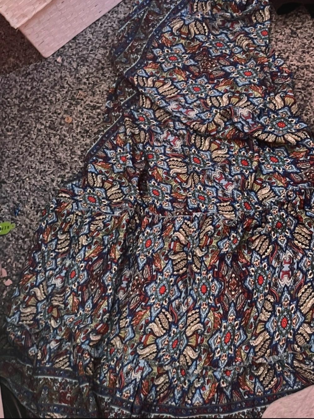 blue multicolor floral halter maxi dress
